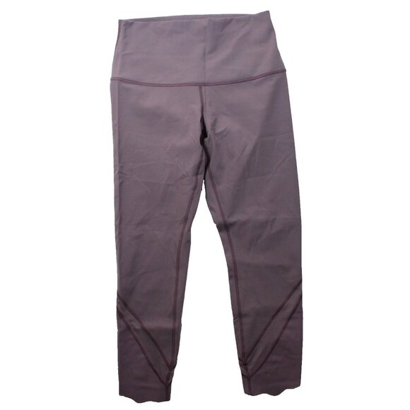 lululemon athletica Pants - Lululemon Wunder Under Leggings Womens 8 Scallop High Rise Crop Dark Purple